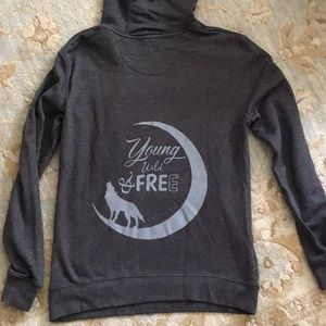 Boys Gray Hooded Sweatshirt Size Medium